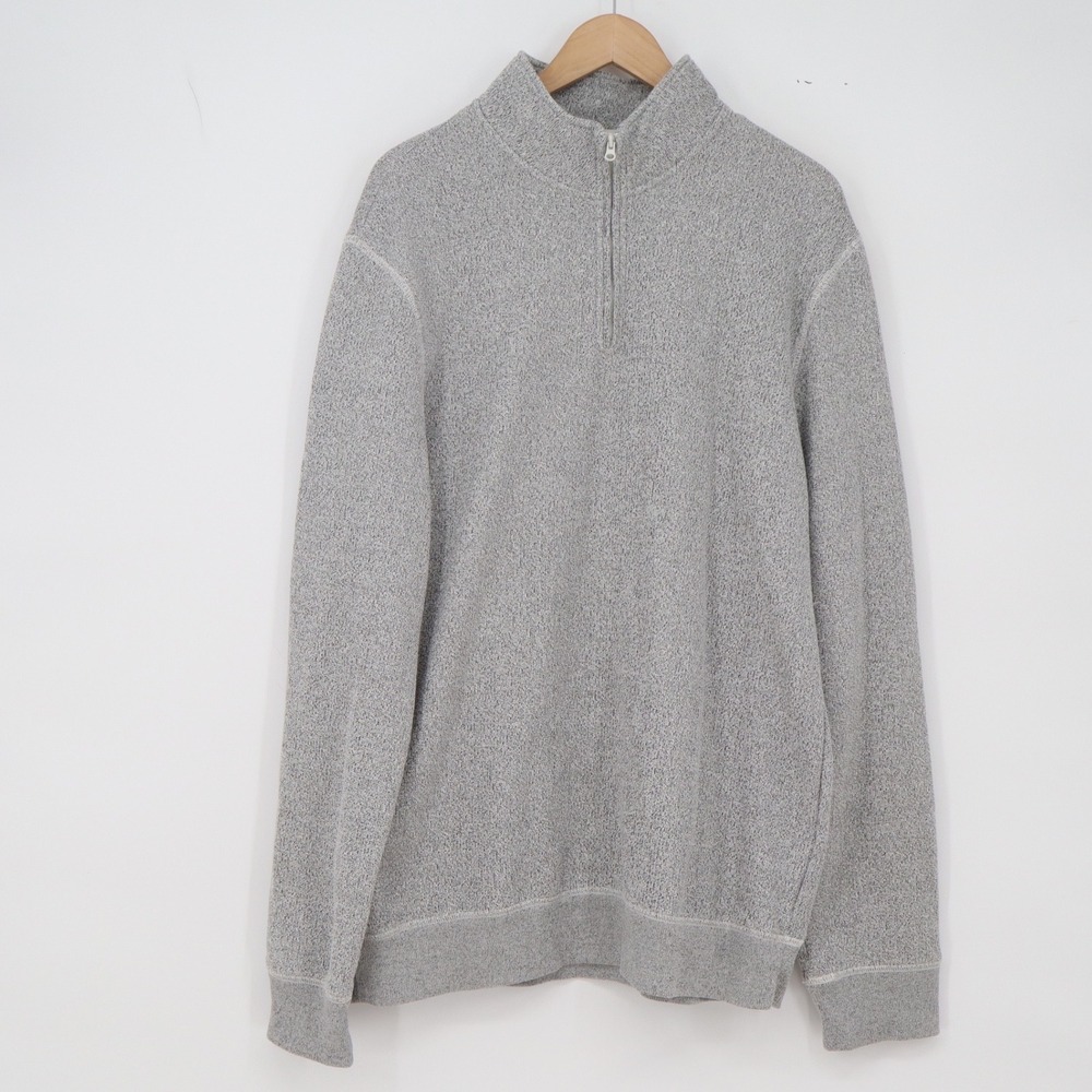 Sonoma Pullover Mens XL Tall Quarter-Zip Grey Marled Textured Excellent
